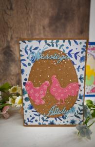 Ręcznie robiona karta Wielkanocna, metoda scrapbookingu
