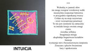 kolor niebieski, błękit, róż, fiolet i żółty kółko, kreski, kropki swobodnie rzucone
