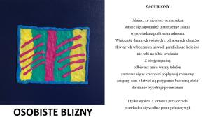 Na żółto-zielonym tle różowy kręgosłup z żebrami