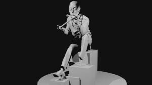 Interpretacja 3D obrazu Zdzisława Beksińskiego „Bez tytułu”. Rzeźba cyfrowa.